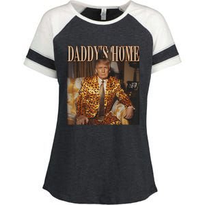 Daddys Home Trump 2024 Leopard Funny Maga Enza Ladies Jersey Colorblock Tee