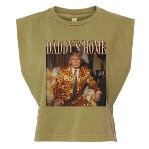 Daddys Home Trump 2024 Leopard Funny Maga Garment-Dyed Women's Muscle Tee