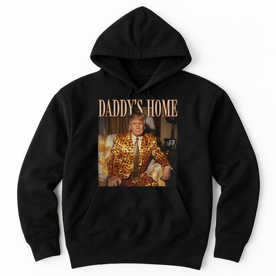 Daddys Home Trump Trump 2024 Leopard Funny Maga Hoodie