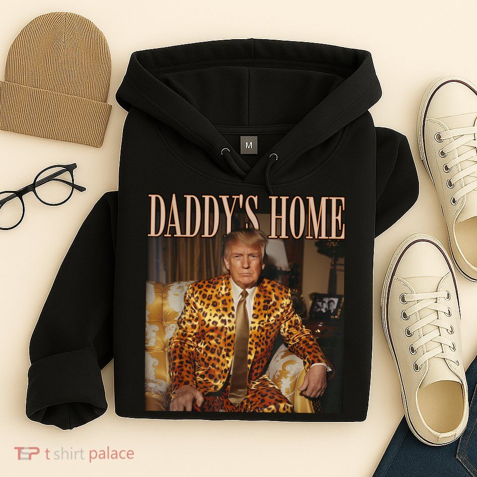 Daddys Home Trump Trump 2024 Leopard Funny Maga Hoodie
