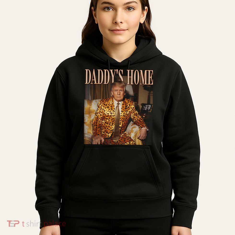 Daddys Home Trump Trump 2024 Leopard Funny Maga Hoodie