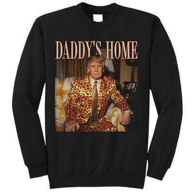 Daddys Home Trump Trump 2024 Leopard Funny Maga Sweatshirt