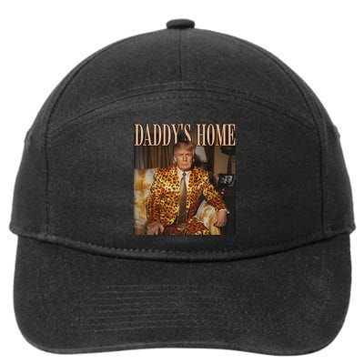 Daddys Home Trump Trump 2024 Leopard Funny Maga 7-Panel Snapback Hat