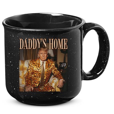 Daddys Home Trump Trump 2024 Leopard Funny Maga 15oz Campfire Ceramic Mug
