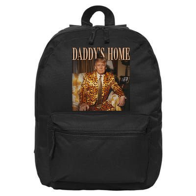Daddys Home Trump Trump 2024 Leopard Funny Maga 16 in Basic Backpack