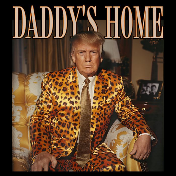 Daddys Home Trump Trump 2024 Leopard Funny Maga Premium T-Shirt