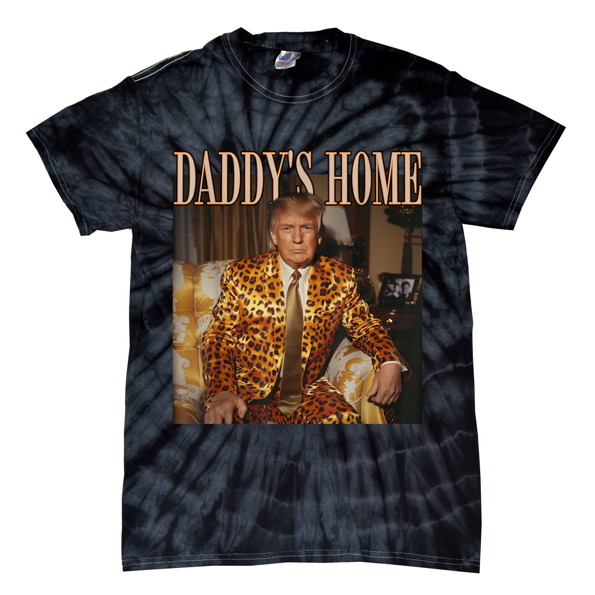 Daddys Home Trump Trump 2024 Leopard Funny Maga Tie-Dye T-Shirt
