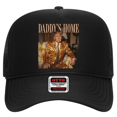 Daddys Home Trump Trump 2024 Leopard Funny Maga Trucker Hat