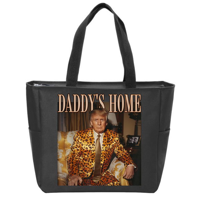 Daddys Home Trump Trump 2024 Leopard Funny Maga Zip Tote Bag