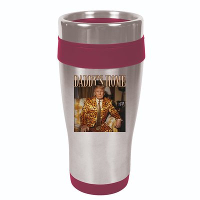 Daddys Home Trump Trump 2024 Leopard Funny Maga 16oz Travel Tumbler
