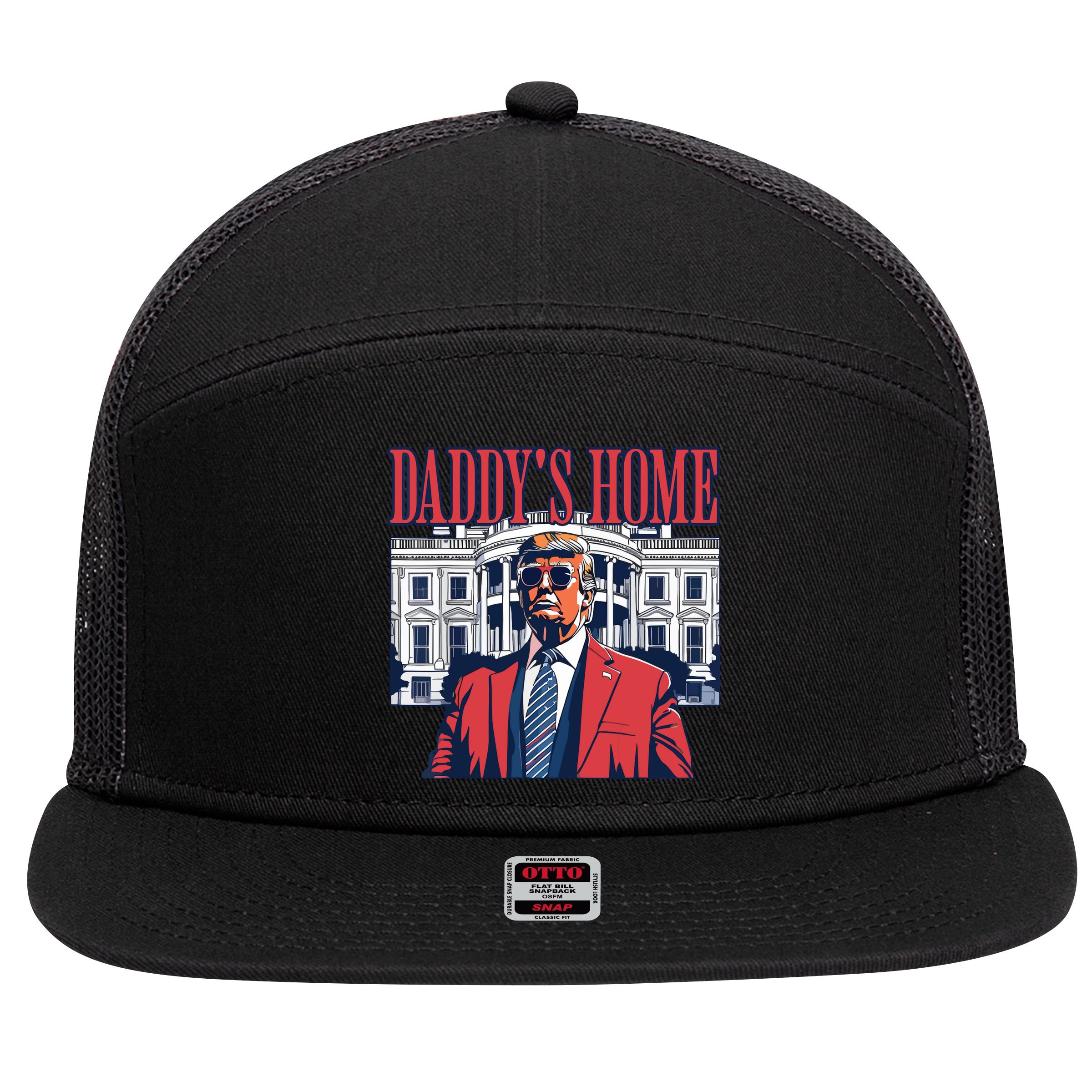 Daddys Home Trump 7 Panel Mesh Trucker Snapback Hat