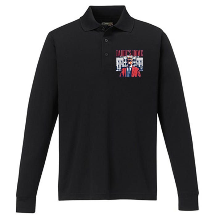 Daddys Home Trump Performance Long Sleeve Polo