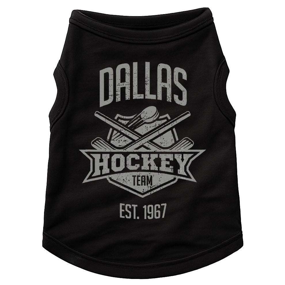 Dallas Hockey Team Vintage Est 1967 Texas Star Sticks & Puck Doggie Tank