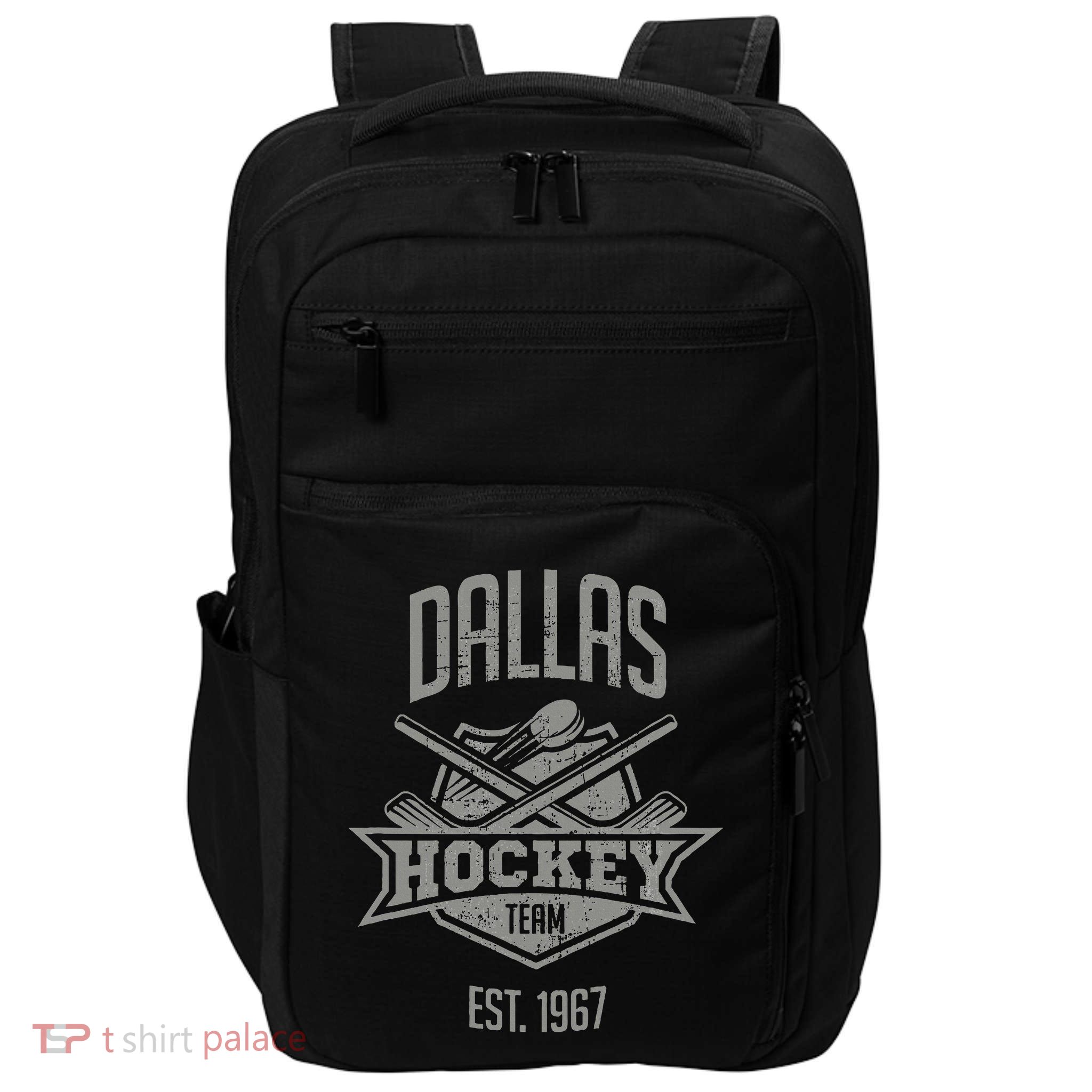 Dallas Hockey Team Vintage Est 1967 Texas Star Sticks & Puck Impact Tech Backpack