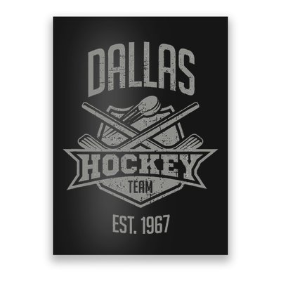 Dallas Hockey Team Vintage Est 1967 Texas Star Sticks & Puck Poster