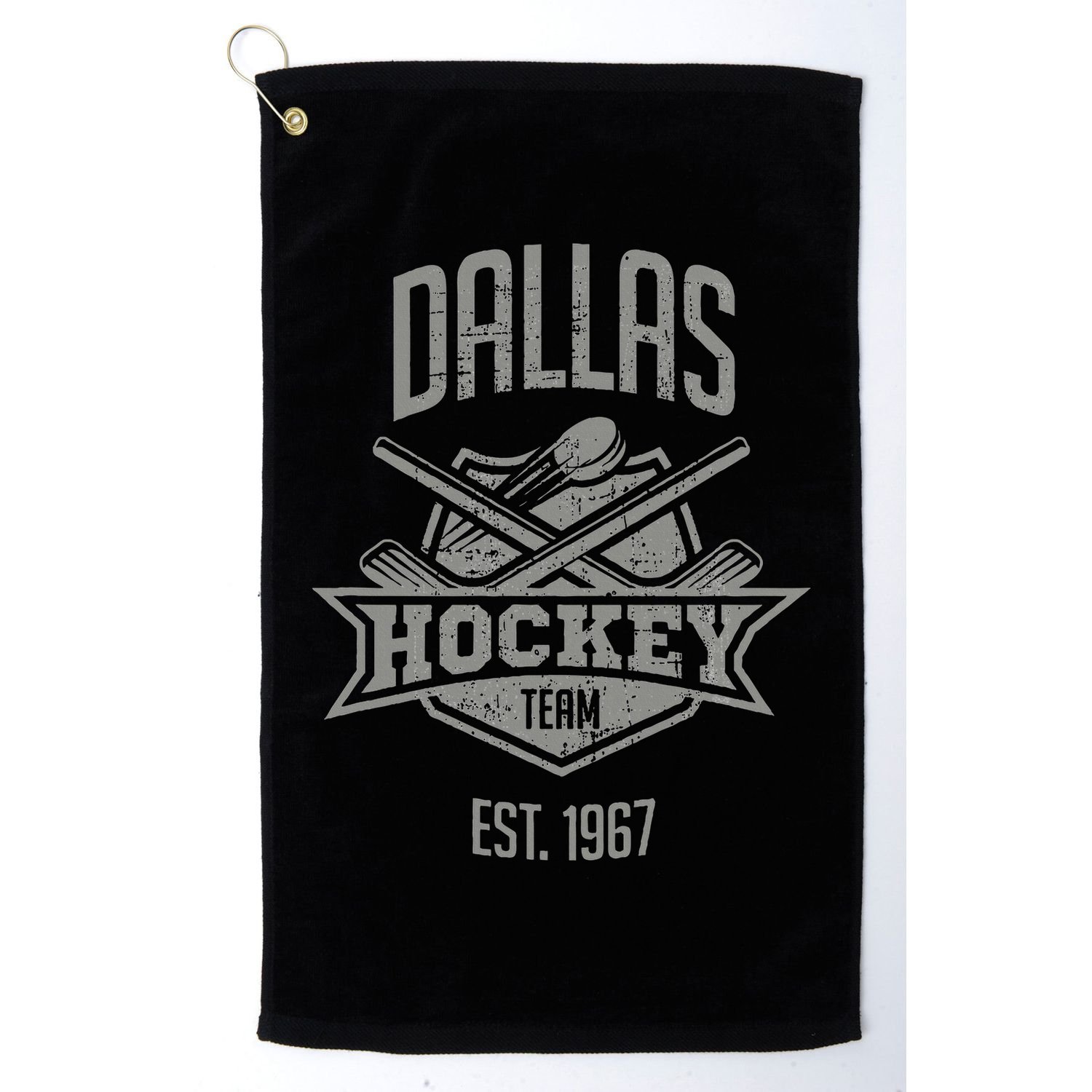 Dallas Hockey Team Vintage Est 1967 Texas Star Sticks & Puck Golf Towel