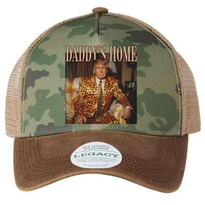 DaddyS Home Trump 2024: Funny Leopard Maga Design Legacy Tie Dye Trucker Hat