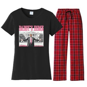 Daddys Home Trump 2024 Women's Flannel Pajama Set