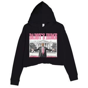 Daddys Home Trump 2024 Crop Fleece Hoodie