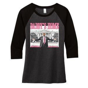 Daddys Home Trump 2024 Women's Tri-Blend 3/4-Sleeve Raglan Shirt