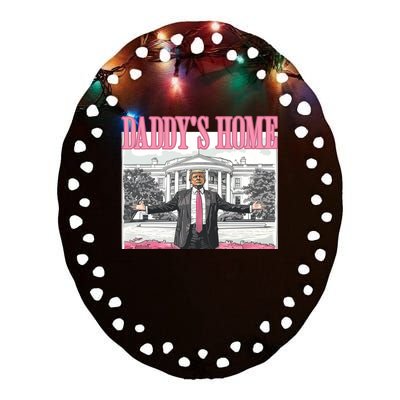 Daddys Home Trump 2024 Ceramic Oval Ornament