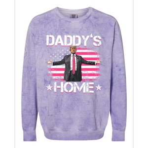 Daddys Home Trump 2024 Colorblast Crewneck Sweatshirt