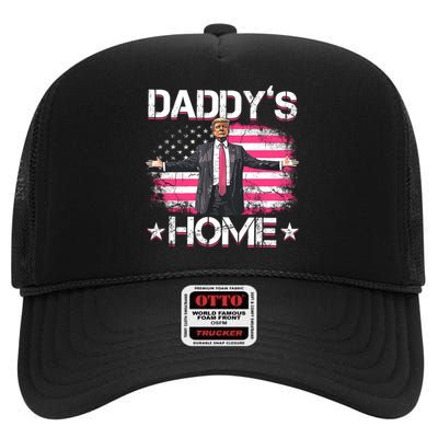 Daddys Home Trump 2024 High Crown Mesh Back Trucker Hat