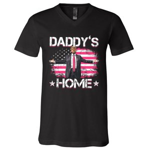 Daddys Home Trump 2024 V-Neck T-Shirt