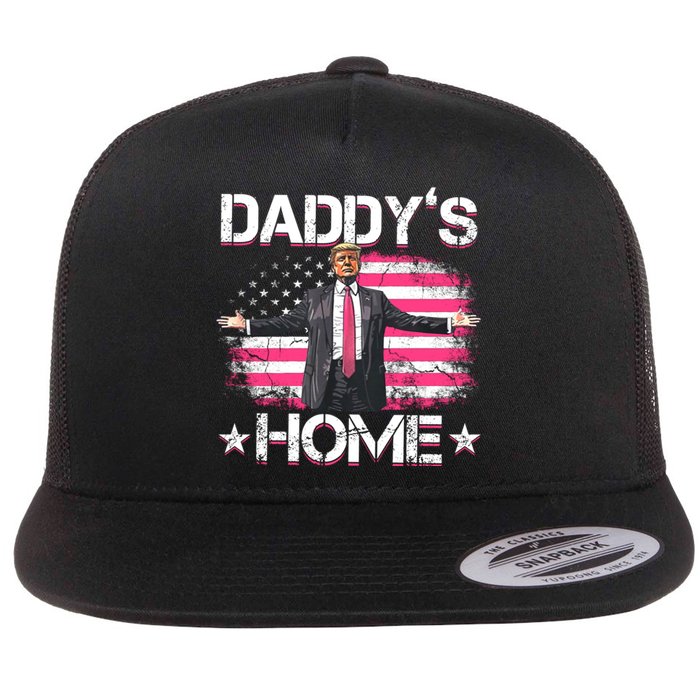 Daddys Home Trump 2024 Flat Bill Trucker Hat