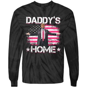 Daddys Home Trump 2024 Tie-Dye Long Sleeve Shirt