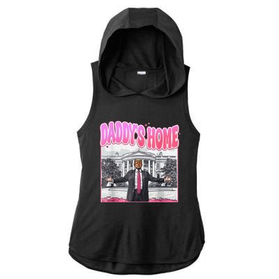 Daddys Home Trump 2024 Ladies PosiCharge Tri-Blend Wicking Draft Hoodie Tank