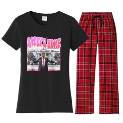 Daddys Home Trump 2024 Women's Flannel Pajama Set