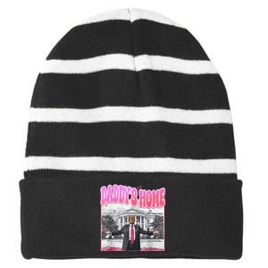 Daddys Home Trump 2024 Striped Beanie with Solid Band