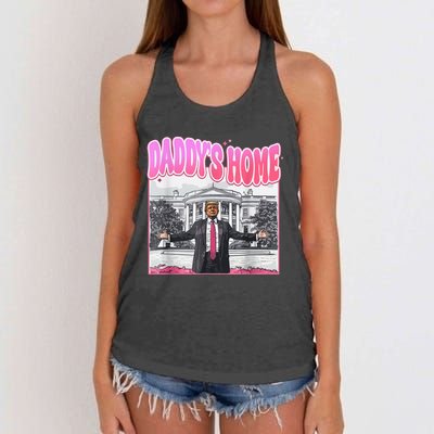 Daddys Home Trump 2024 Women's Knotted Racerback Tank