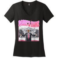 Daddys Home Trump 2024 Women's V-Neck T-Shirt