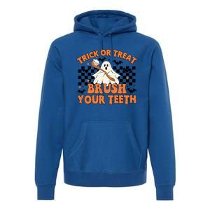 Dental Halloween Trick Or Treat Brush Your Teeth Funny Ghost Gift Premium Hoodie