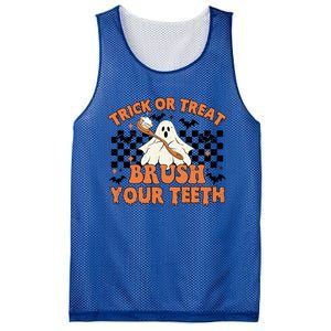 Dental Halloween Trick Or Treat Brush Your Teeth Funny Ghost Gift Mesh Reversible Basketball Jersey Tank