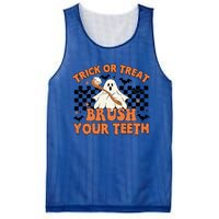 Dental Halloween Trick Or Treat Brush Your Teeth Funny Ghost Gift Mesh Reversible Basketball Jersey Tank