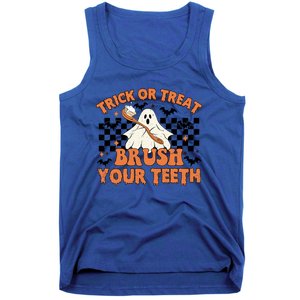 Dental Halloween Trick Or Treat Brush Your Teeth Funny Ghost Gift Tank Top