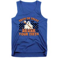 Dental Halloween Trick Or Treat Brush Your Teeth Funny Ghost Gift Tank Top