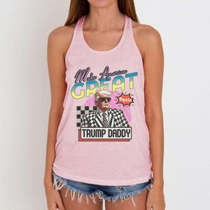 DaddyS Home Trump 2024 Take America Back Pink Design Women's Knotted Racerback Tank