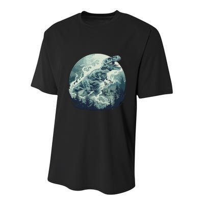 Dinosaur Halloween Trex Roaring Gift Youth Performance Sprint T-Shirt