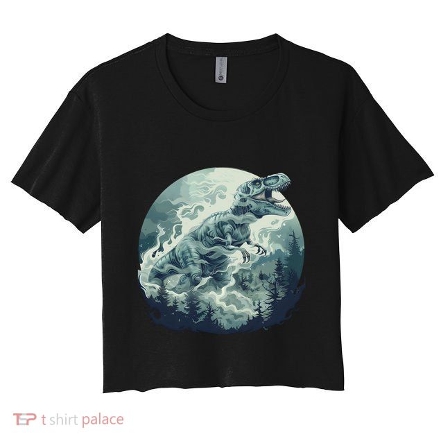 Dinosaur Halloween Trex Roaring Gift Crop Top