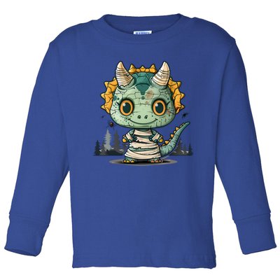 Dinosaur Halloween Triceratops As A Mummy Gift Toddler Long Sleeve Shirt