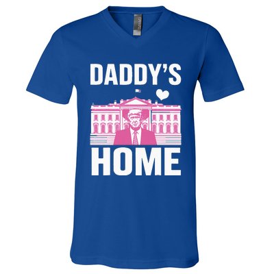 Daddys Home Trump 2024 Maga 2024 V-Neck T-Shirt