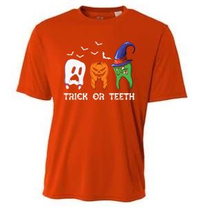 Dentist Halloween Trick Or Teeth Funny Dental Treat Cute Gift Cooling Performance Crew T-Shirt