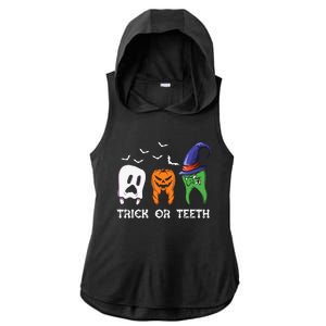 Dentist Halloween Trick Or Teeth Funny Dental Treat Cute Gift Ladies PosiCharge Tri-Blend Wicking Draft Hoodie Tank