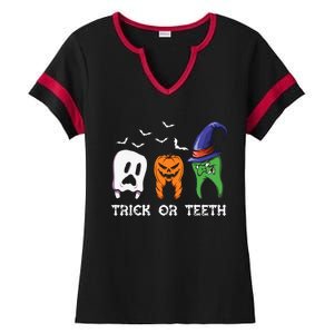 Dentist Halloween Trick Or Teeth Funny Dental Treat Cute Gift Ladies Halftime Notch Neck Tee