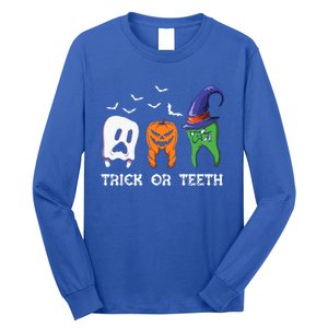 Dentist Halloween Trick Or Teeth Funny Dental Treat Cute Gift Long Sleeve Shirt