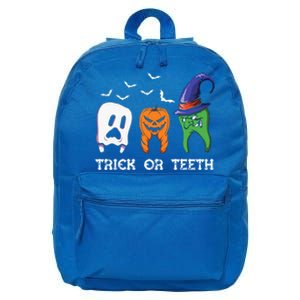 Dentist Halloween Trick Or Teeth Funny Dental Treat Cute Gift 16 in Basic Backpack